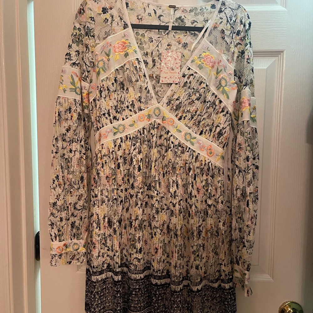 Free People Multicolor Floral Lace Dress